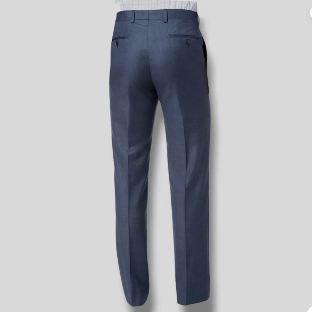 Calvin Klein Slim Fit Men's 100% Wool Natural Stretch Blue Dress Pant NWT 33×30